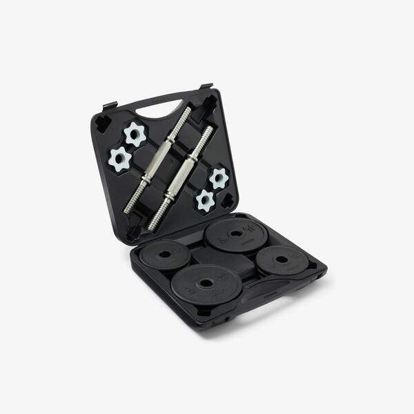 Kit d’haltères Domyos 20 kg dans sa valise